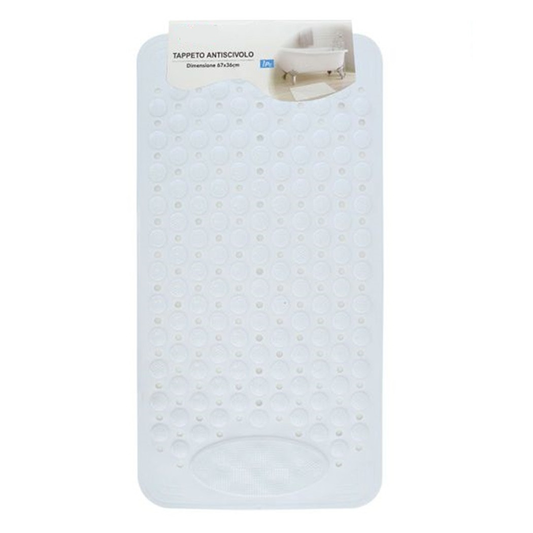 foto del prodotto trade shop tappeto tappetino antiscivolo bianco per vasca da bagno doccia 67 x 36 cm 87556 