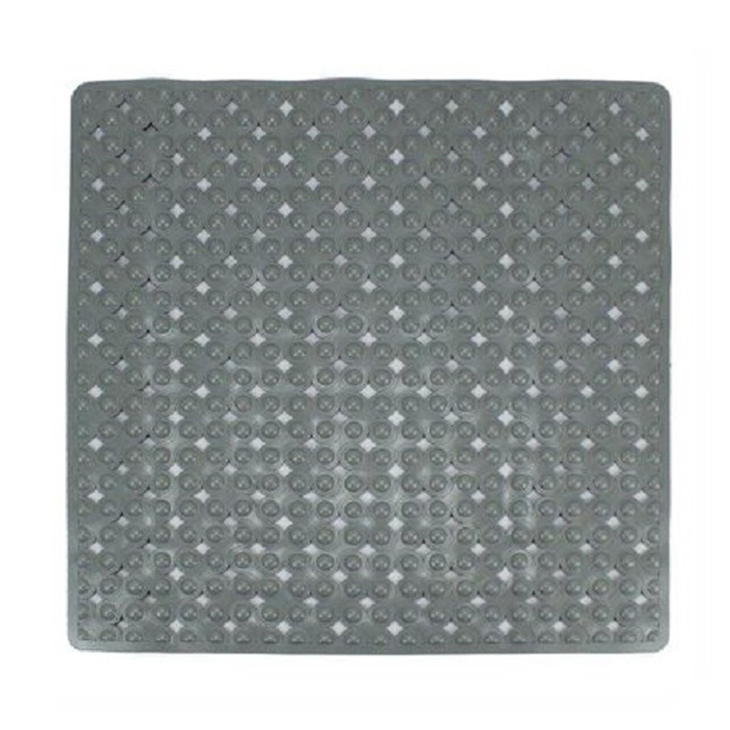foto del prodotto trade shop tappeto tappetino grigio antiscivolo per vasca da bagno doccia 52 x 52 cm 79761 