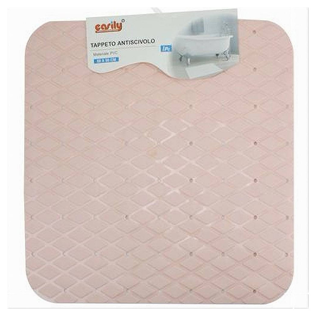 foto del prodotto trade shop tappeto tappetino in pvc antiscivolo per vasca bagno doccia 50 x 50cm 79727 rosa 
