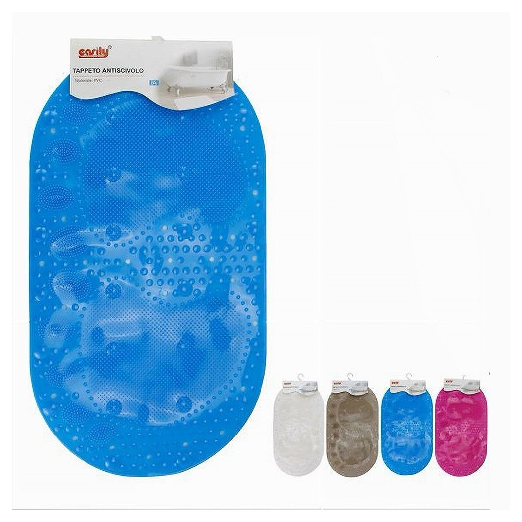 foto del prodotto trade shop tappeto tappetino pvc con impronte antiscivolo vasca bagno doccia 67x36 cm 59630 