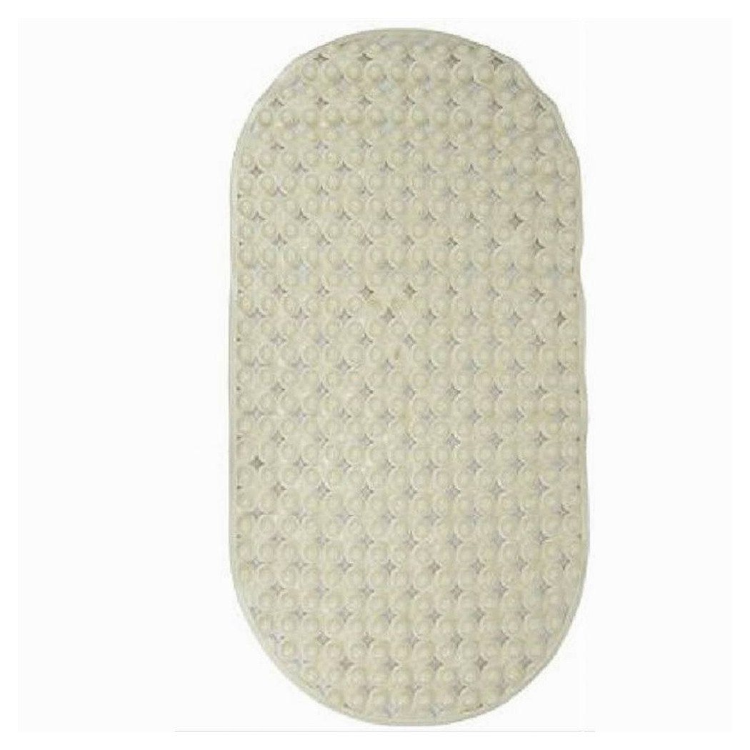 foto del prodotto trade shop tappeto tappetino pvc ovale antiscivolo vasca bagno doccia 69 x 36cm 79747 beige 