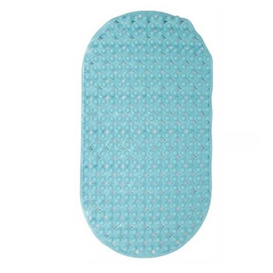 foto del prodotto trade shop tappeto tappetino pvc ovale antiscivolo vasca bagno doccia 69x36cm 79748 azzurro 