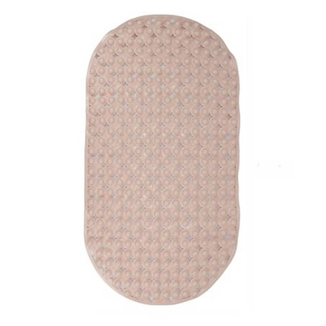 foto del prodotto trade shop tappeto tappetino pvc ovale antiscivolo vasca da bagno doccia 69x36cm 79745 rosa 