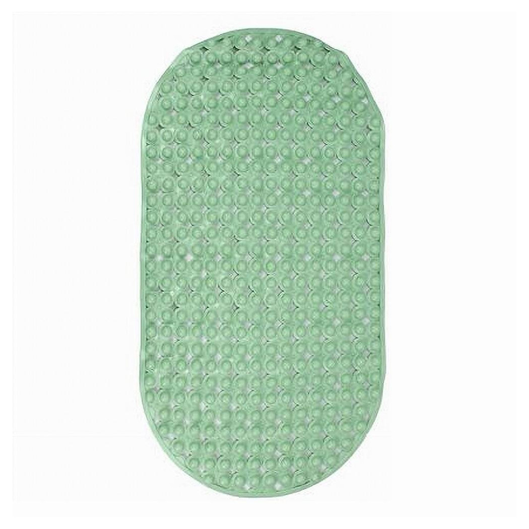 foto del prodotto trade shop tappeto tappetino pvc ovale antiscivolo vasca da bagno doccia 69x36cm 79746 verde 