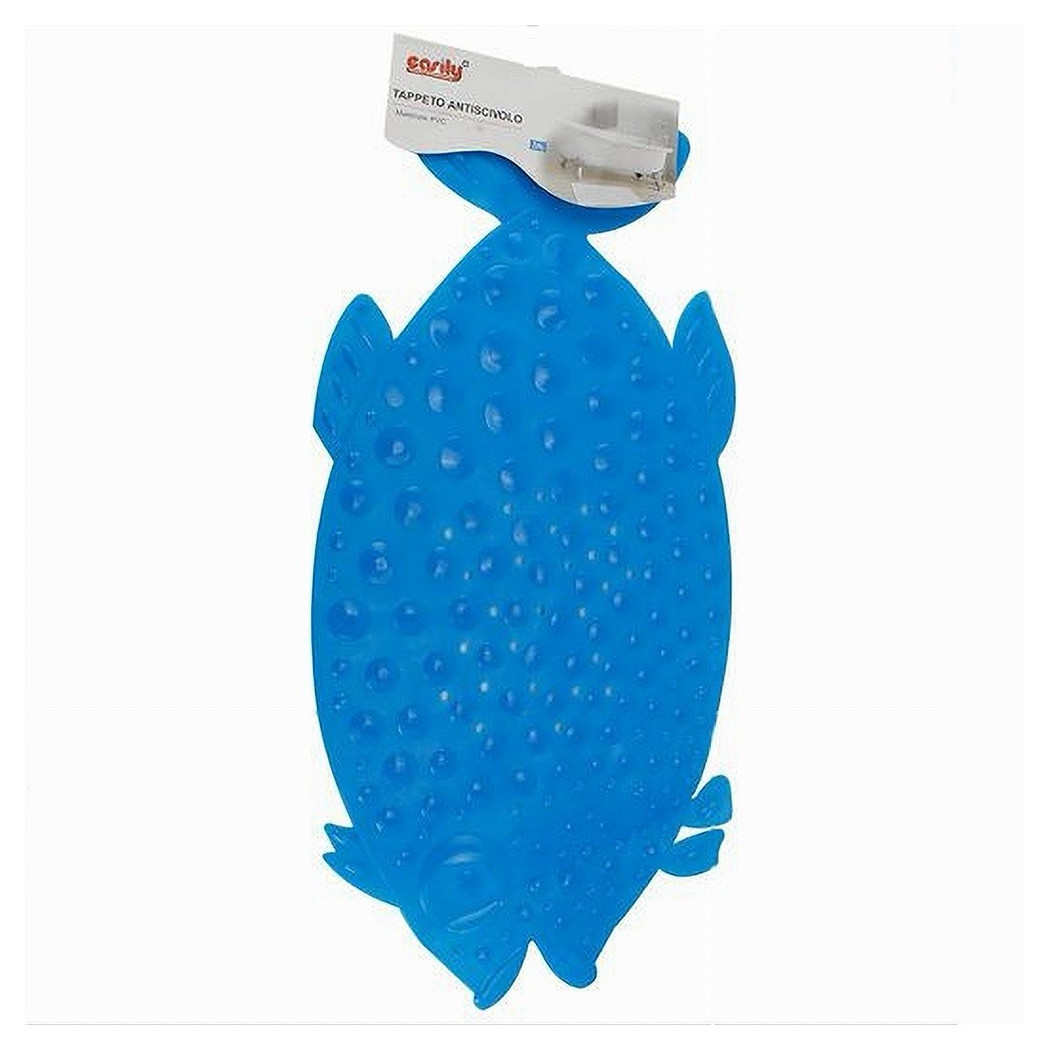 foto del prodotto trade shop tappeto tappetino pvc pesce celeste antiscivolo vasca bagno doccia 74x36cm 59617 
