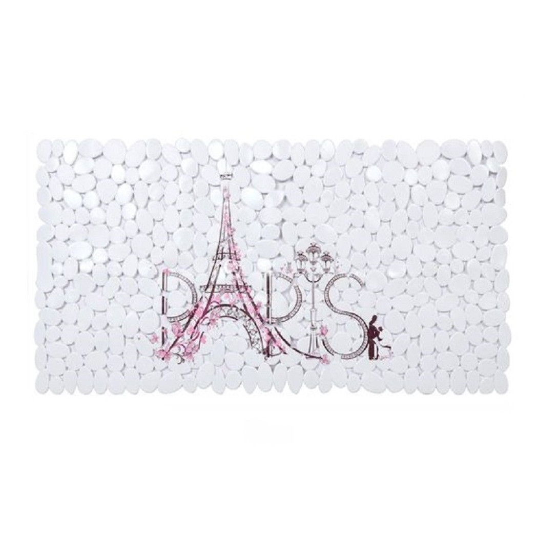 foto del prodotto trade shop tappeto tappetino pvc scritta paris antiscivolo vasca bagno doccia 67x36cm 87045 