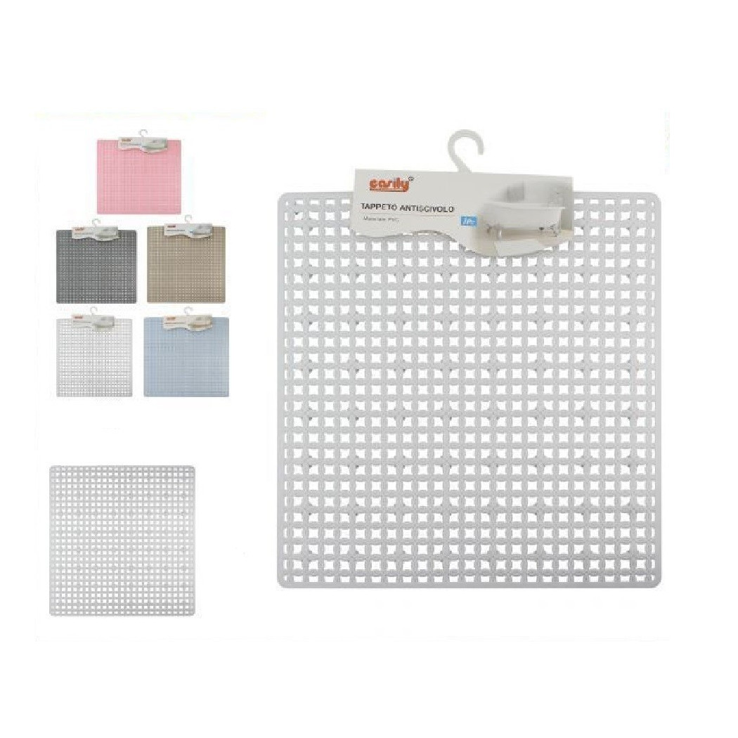 foto del prodotto trade shop tappeto tappetino quadrato in pvc antiscivolo vasca bagno doccia 50 x 50cm 59324 