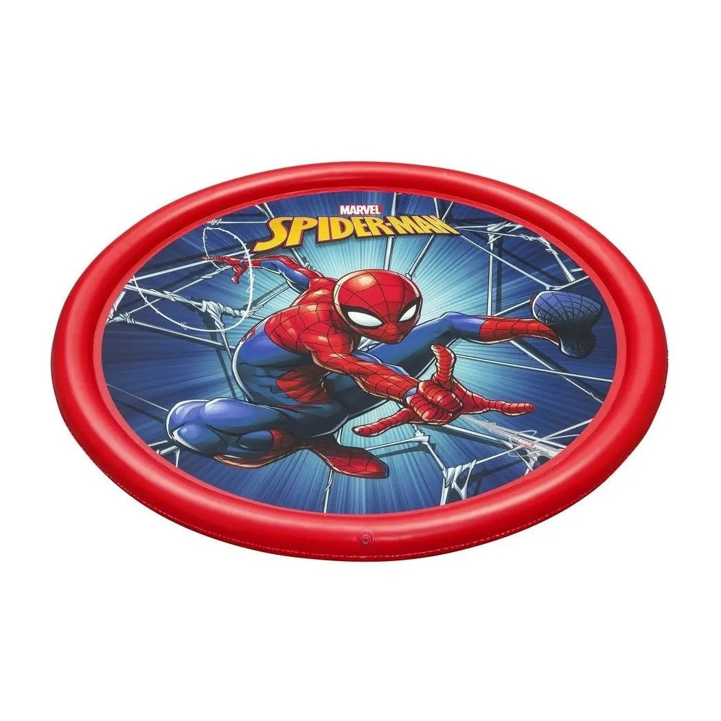 foto del prodotto trade shop tappeto tappettino spruzzi piscina gonfiabile con fontana spider man 165cm 98792 