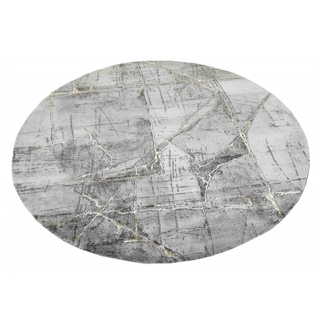 foto del prodotto trade shop tappeto tondo effetto marmo peluche pelliccia elegante living camera letto 90x90 