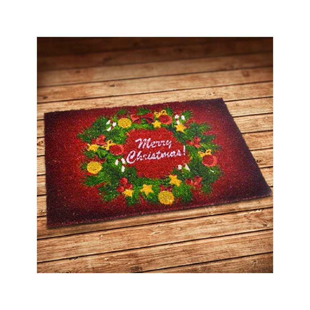 foto del prodotto trade shop tappeto zerbino natale decorazione con ghirlanda 40x60 cm decorazioni natalizie 
