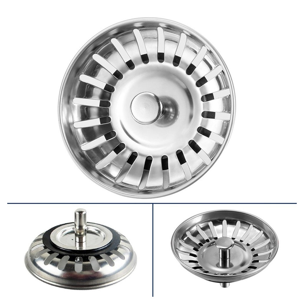 foto del prodotto trade shop tappo lavello 80mm cucina ricambio lavandino rifiuti scarico piletta universale 