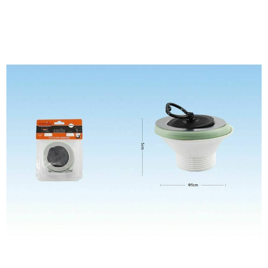 foto del prodotto trade shop tappo piletta per lavabo bidet lavandino diametro 9 cm x 5 cm scarico 52553 