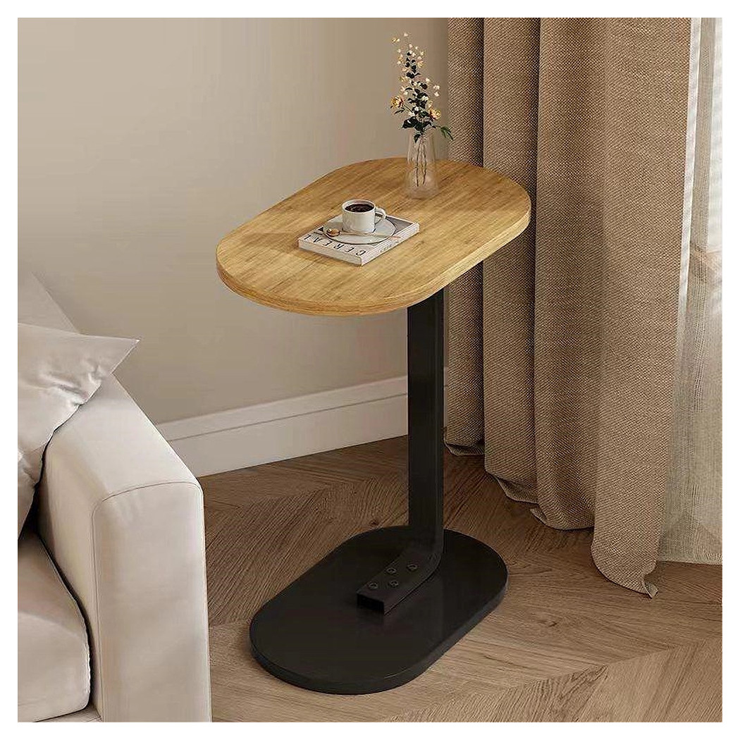 foto del prodotto trade shop tavolino a forma di c per divano soggiorno camera letto moderno portatile tavolo legno chiaro