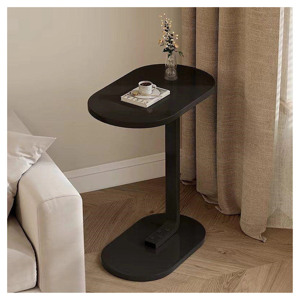 foto del prodotto trade shop tavolino a forma di c per divano soggiorno camera letto moderno portatile tavolo nero
