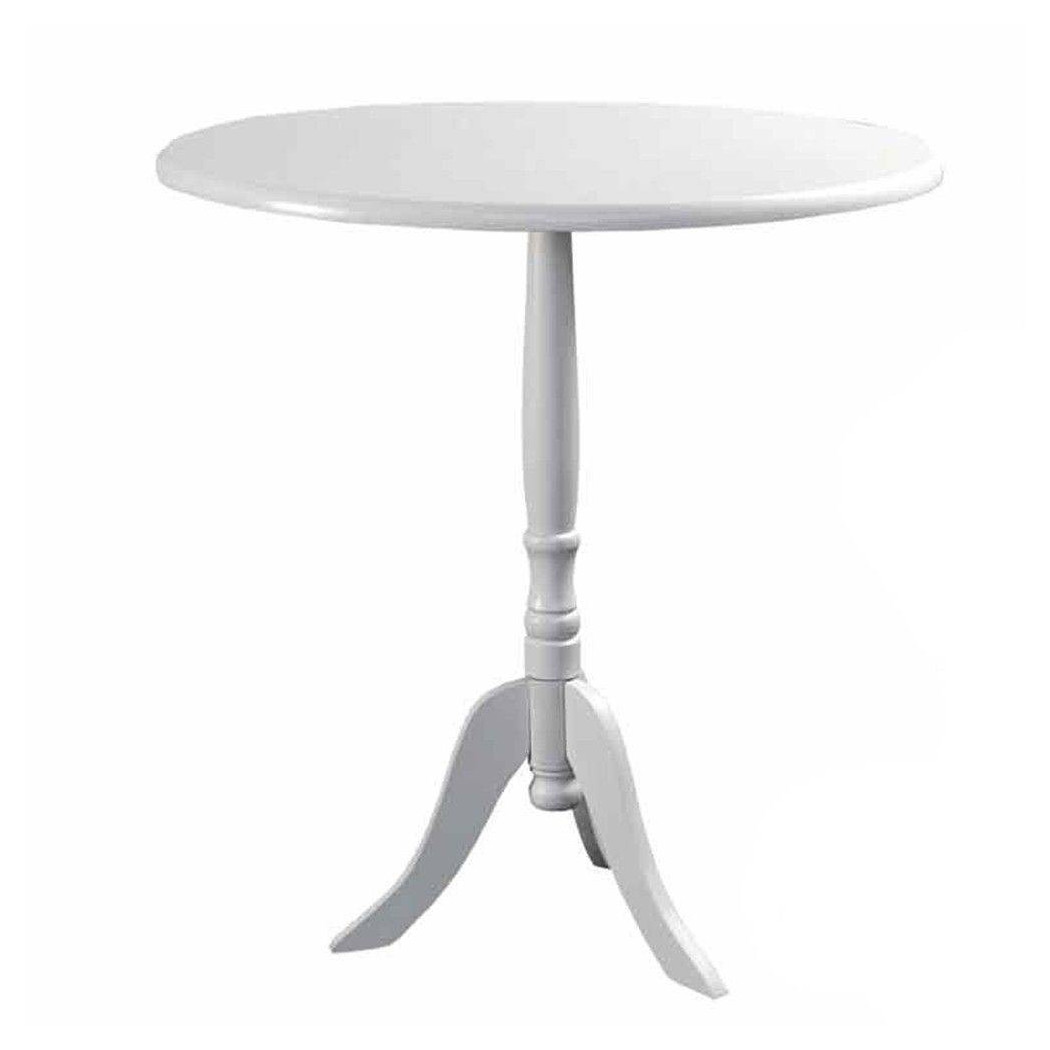 foto del prodotto trade shop tavolino tondo 40x40 h 63cm in legno bianco arredamento casa design moderno 