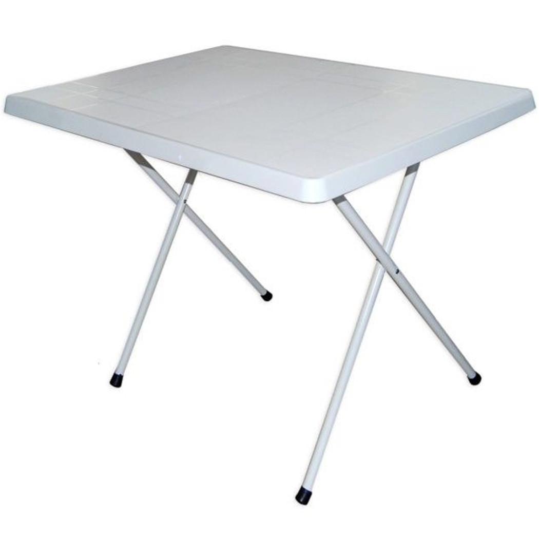 foto del prodotto trade shop tavolo bianco 80x60x51 cm pieghevole design esterno 2 persone campeggio pic nic 