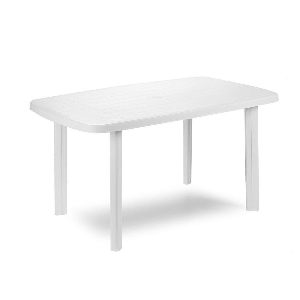 foto del prodotto trade shop tavolo design ovale bianco faro in polipropilene resistente 137 x 85 x 72 cm 008943 