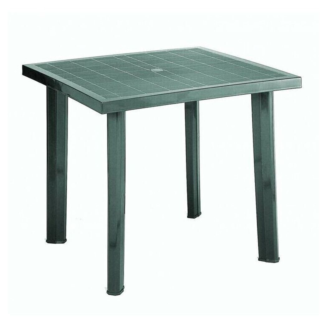 foto del prodotto trade shop tavolo in plastica da giardino tavola quadrata verde 80x75xh72cm resistente 020353 