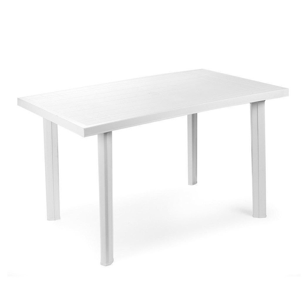 foto del prodotto trade shop tavolo rettangolare da giardino esterno velo bianco 126x76x72cm resistente 008944 