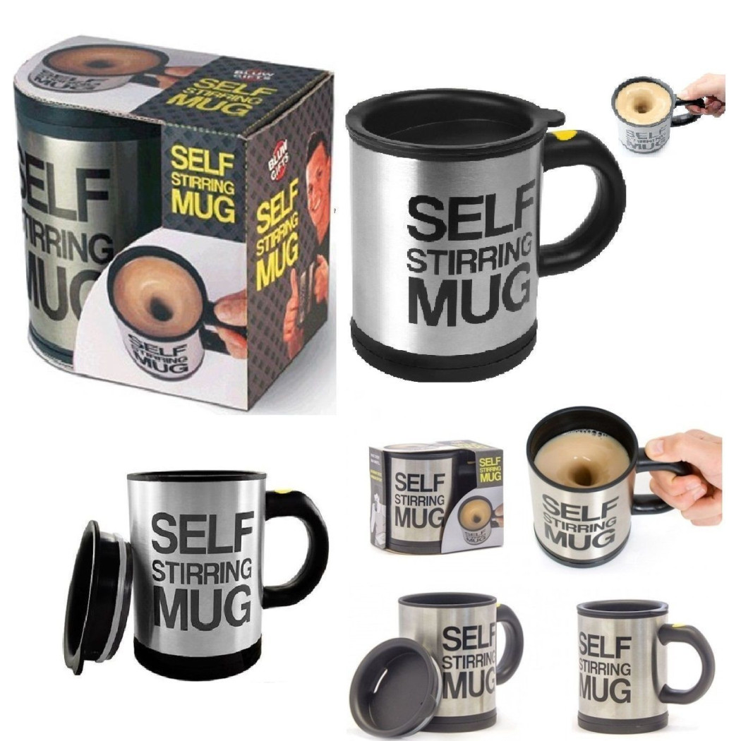 foto del prodotto trade shop tazza automescolante termica self stirring mug miscela schiuma caff idea regalo 