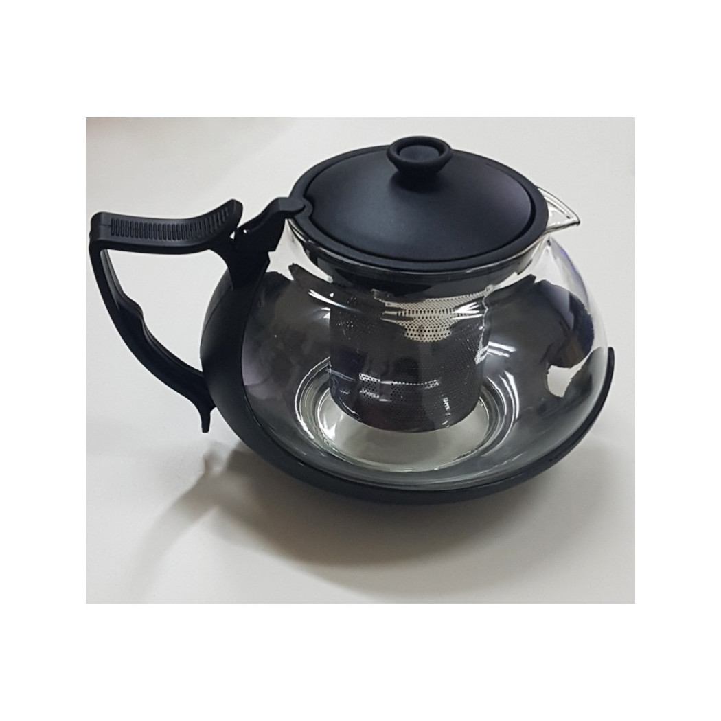 foto del prodotto trade shop teiera in vetro tisaniera tisana con filtro stantuffo removibile 750ml x infusi 
