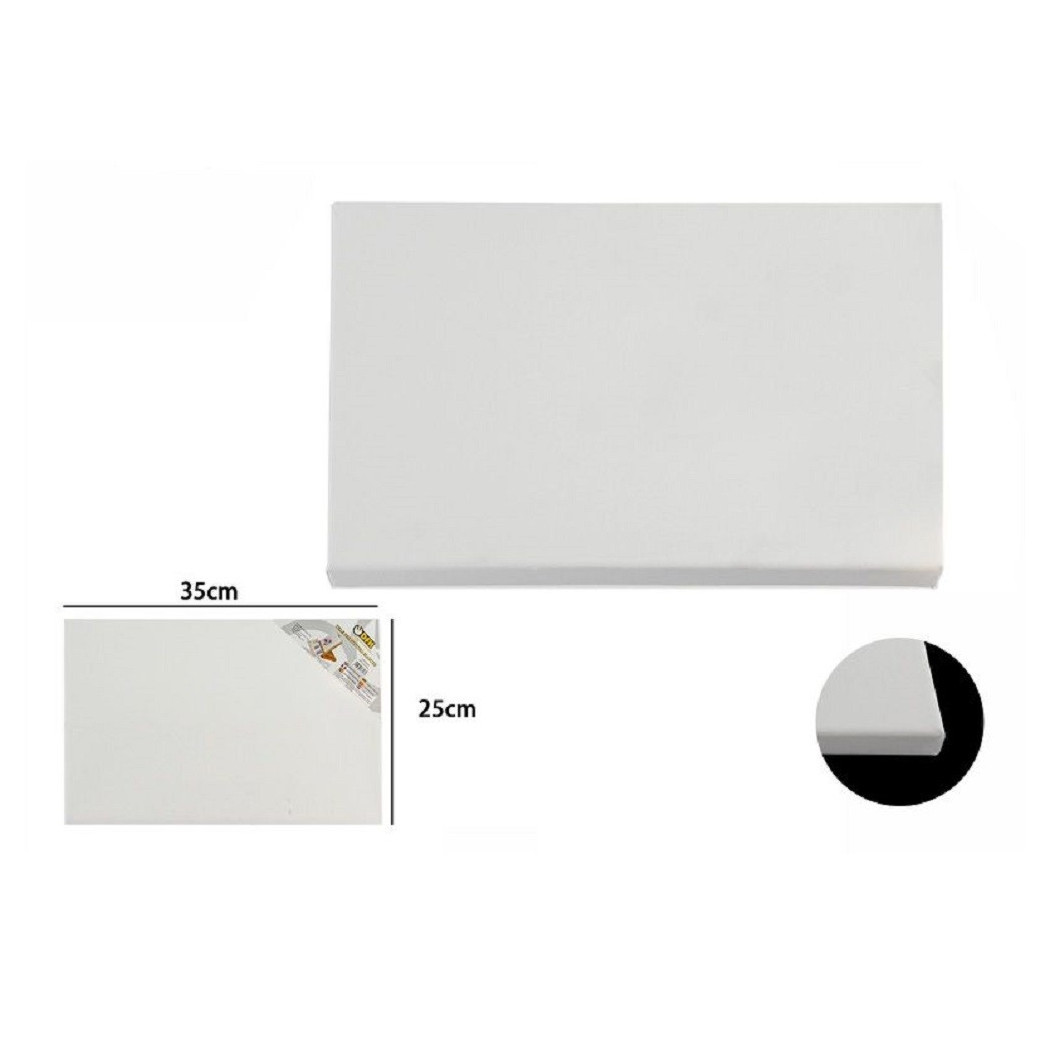 foto del prodotto trade shop tela telaio per pittura bianco 35x25x1.5cm rettangolare 53415a universale artisti 