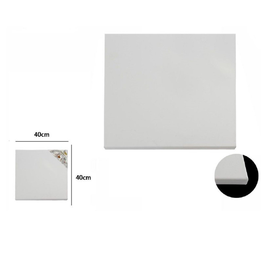 foto del prodotto trade shop tela telaio per pittura bianco 40x40x1.6 cm quadrato universale artisti 53992a 