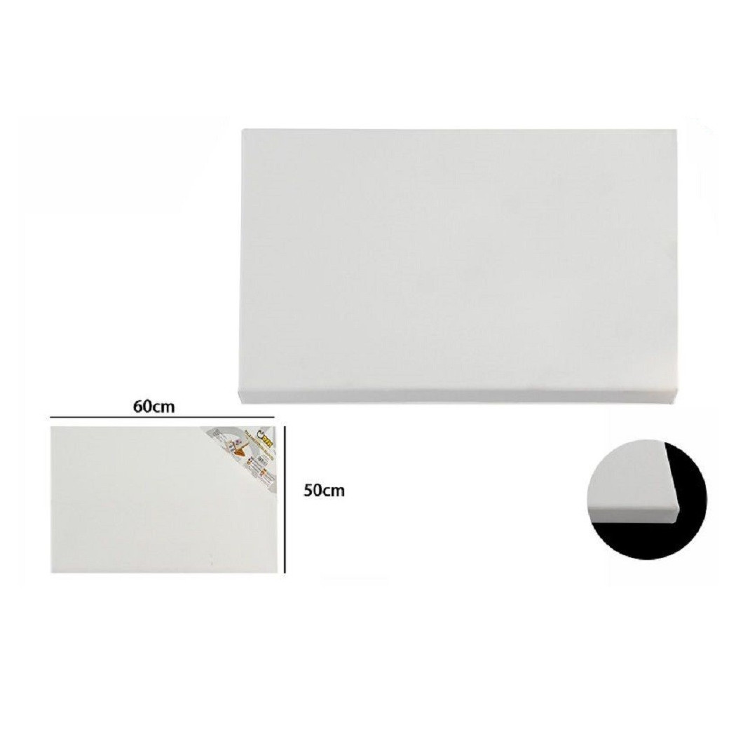 foto del prodotto trade shop tela telaio pittura bianco 60x50x1.6 cm rettangolare universale artisti 53993a 