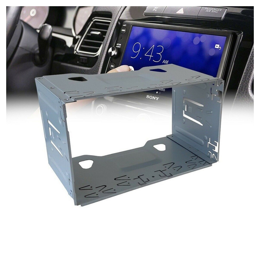 foto del prodotto trade shop telaio mascherina per autoradio 2 din adattatore due din stereo supporto plancia 
