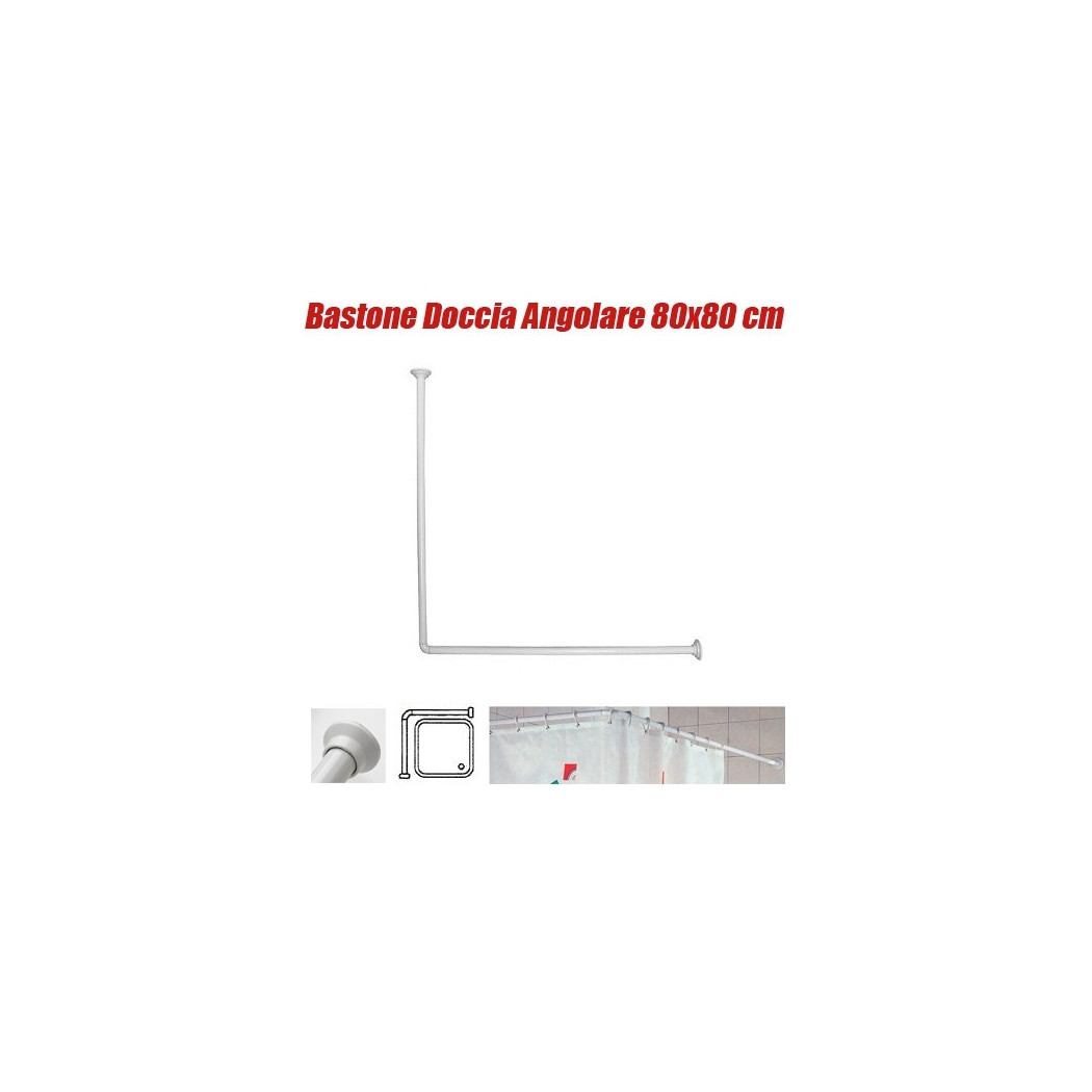 foto del prodotto trade shop telaio tenda tende bastone asta doccia e vasca da bagno colore bianco 80 x 80 cm 