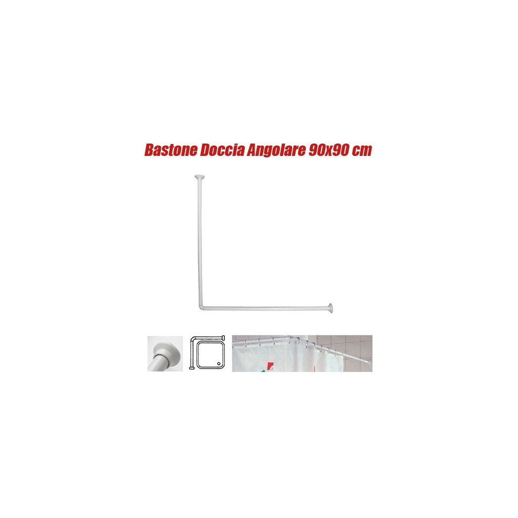 foto del prodotto trade shop telaio tenda tende bastone asta doccia e vasca da bagno colore bianco 90 x 90 cm 