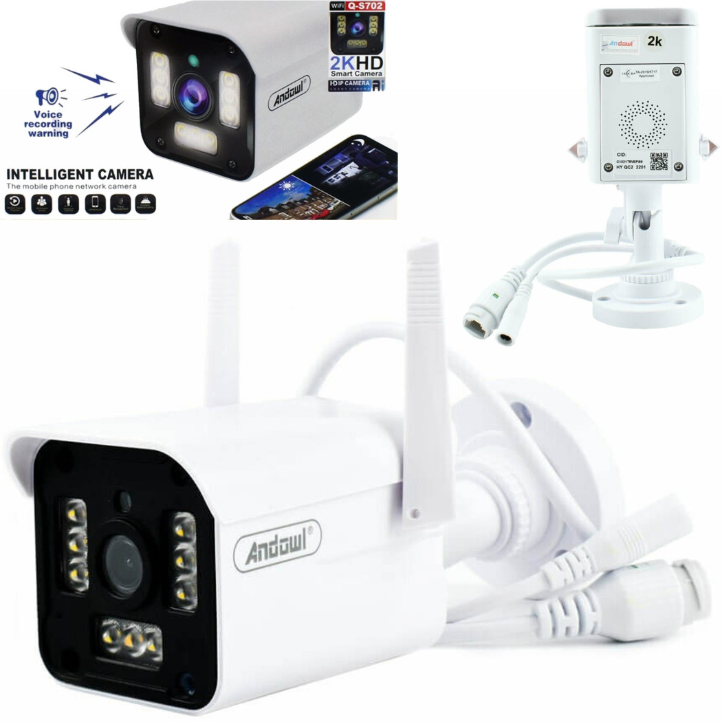 foto del prodotto trade shop telecamera di sorveglianza sicurezza q s702 ip wifi 2k hd per telefoni cellulari 