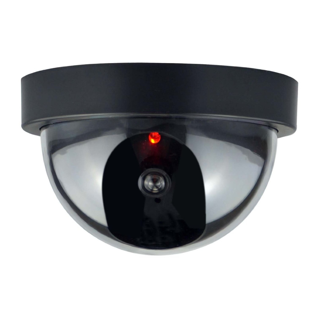foto del prodotto trade shop telecamera finta con led lampeggiante dome camera videosorveglianza soffitto 