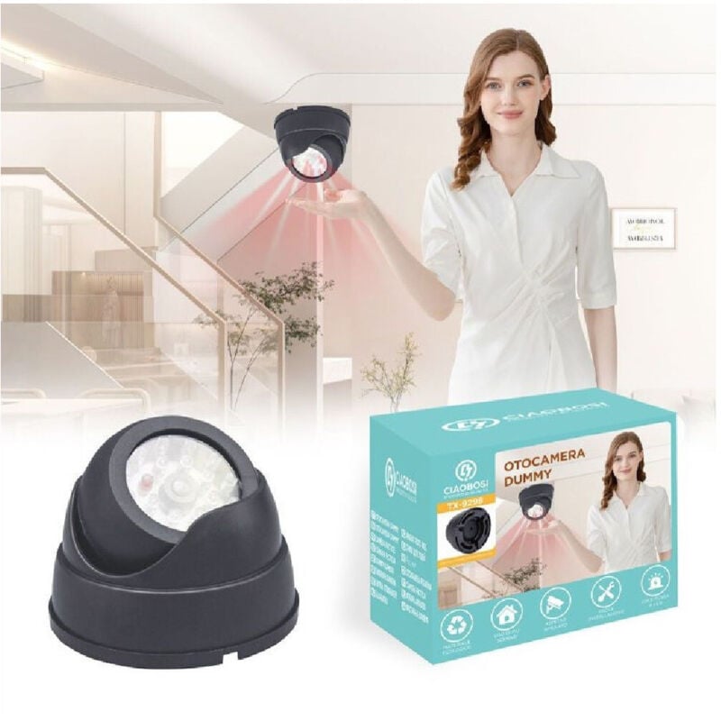 foto del prodotto trade shop telecamera finta dome infrarossi da soffitto parete videosorveglianza tx 9298 
