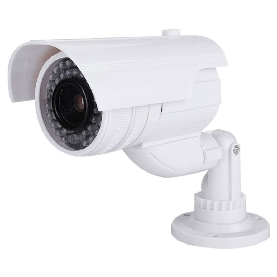 foto del prodotto trade shop telecamera finta dummy con led ir lampeggiante camera videosorveglianza staffa 