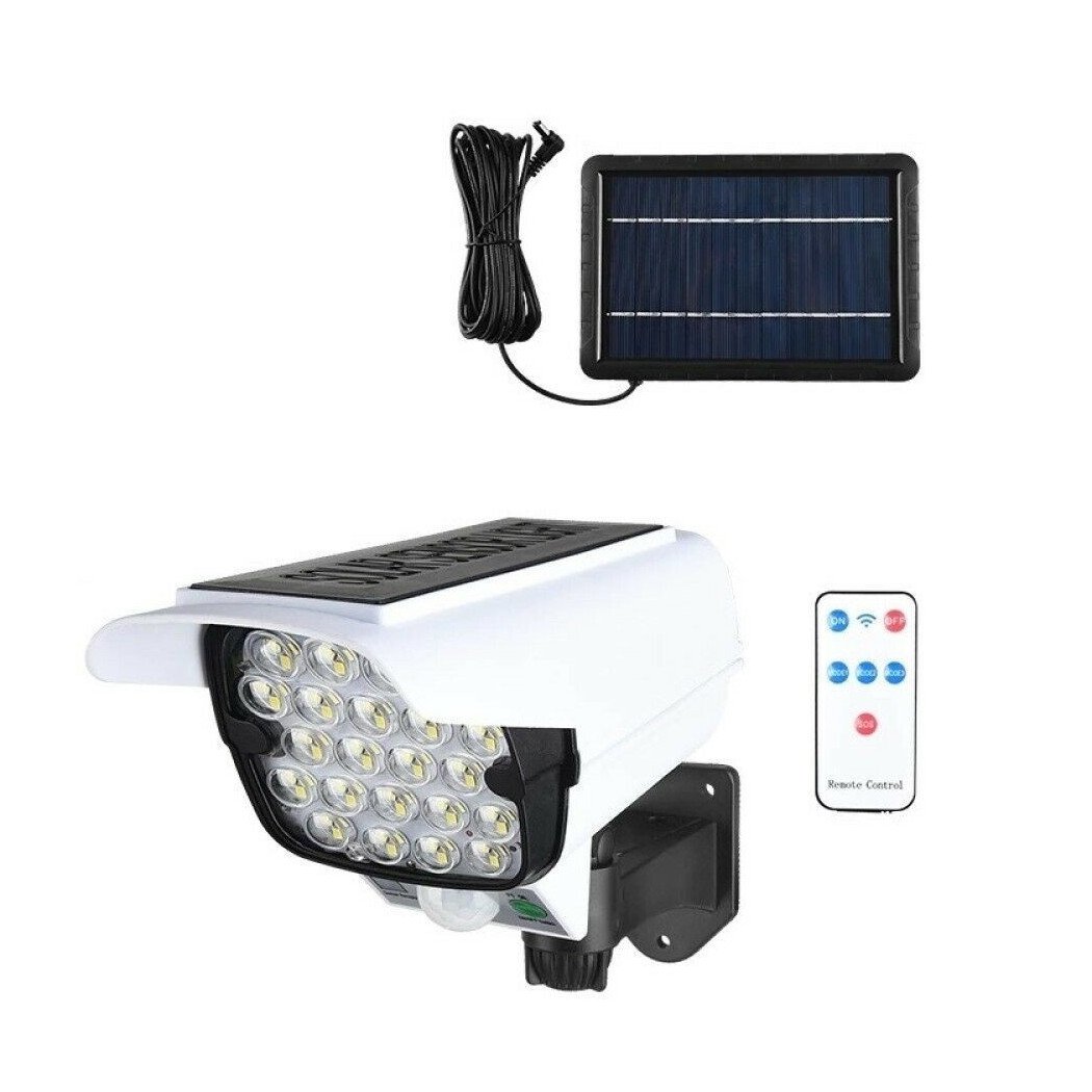 foto del prodotto trade shop telecamera finta pannello solare con sensore di movimento 66 led faretto ta113 
