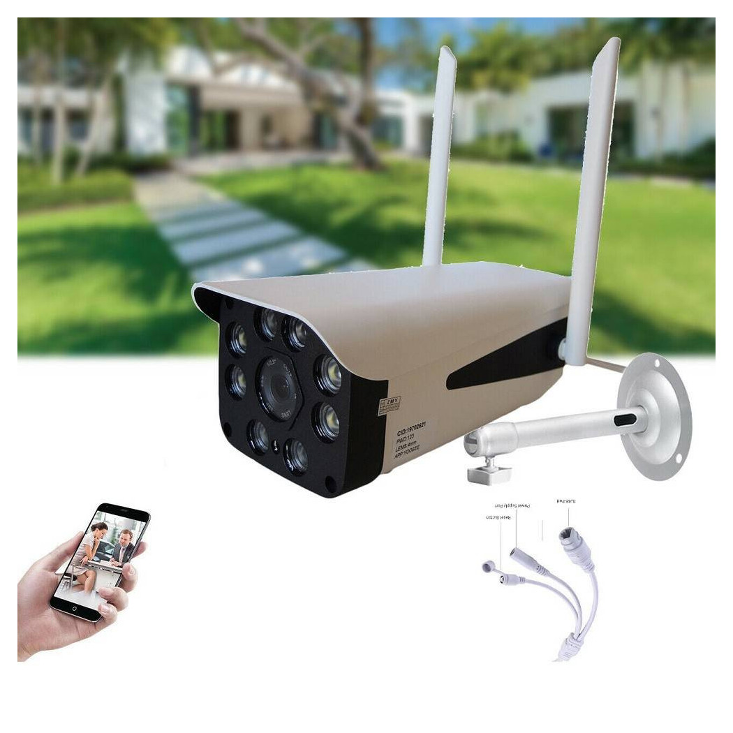 foto del prodotto trade shop telecamera ip p2p camera wireless 8 led infrarossi 4mm 3mpx voice tf js968rp 