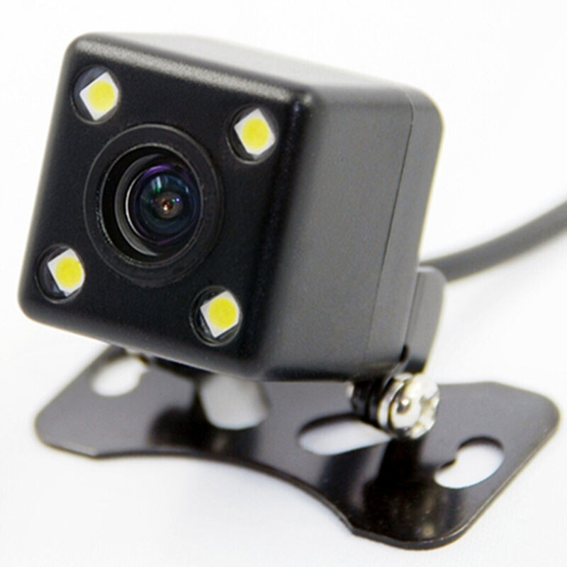 foto del prodotto trade shop telecamera retromarcia retrocamera con staffa auto camper suv filo colori 4 led 