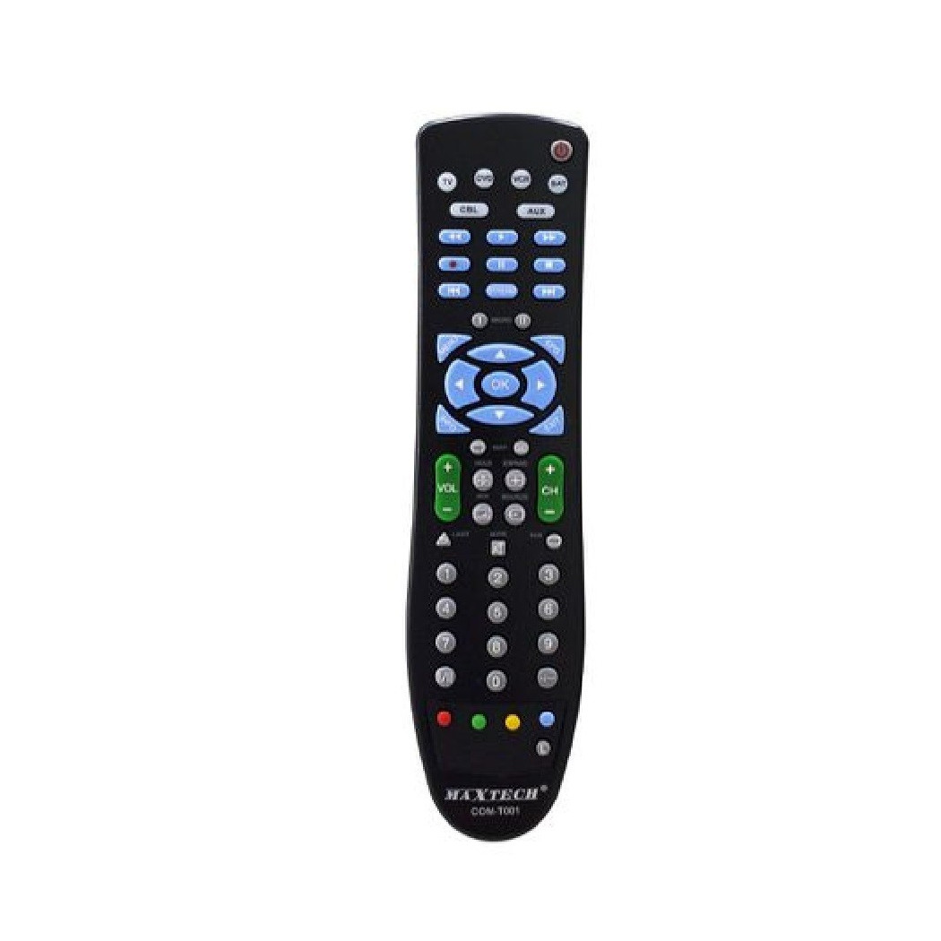 foto del prodotto trade shop telecomando universale 6 in 1 tv dvd vcr sat dvb t aux pile aaa maxtech com t001 