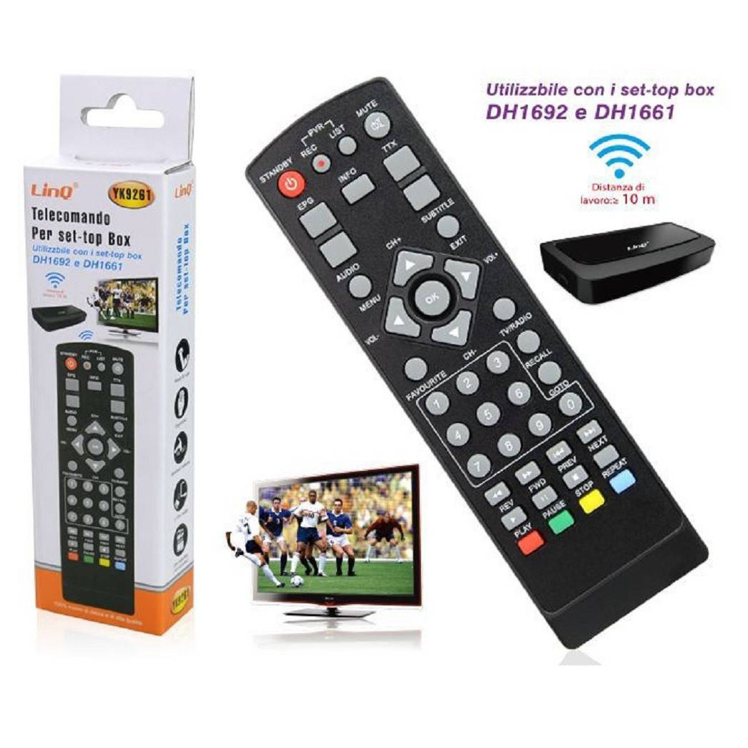 foto del prodotto trade shop telecomando universale per decoder tv digitale set top box dh1692 dh1661 yk9261 