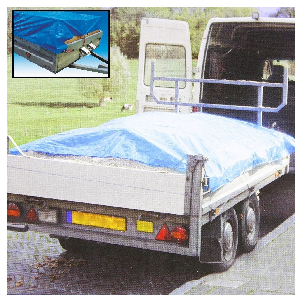 foto del prodotto trade shop telo copertura carico rimorchi camion 250x140cm 4 cinghie protezione 
