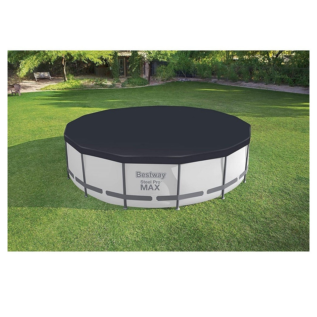 foto del prodotto trade shop telo di copertura per piscina fuori terra da 457 cm con fori di drenaggio 58038 
