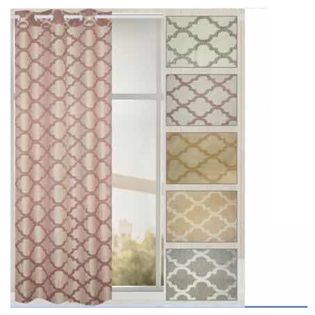 foto del prodotto trade shop tenda amabile pannello singolo 8 borchie porta finestra cucina bastone 140x280 cm 