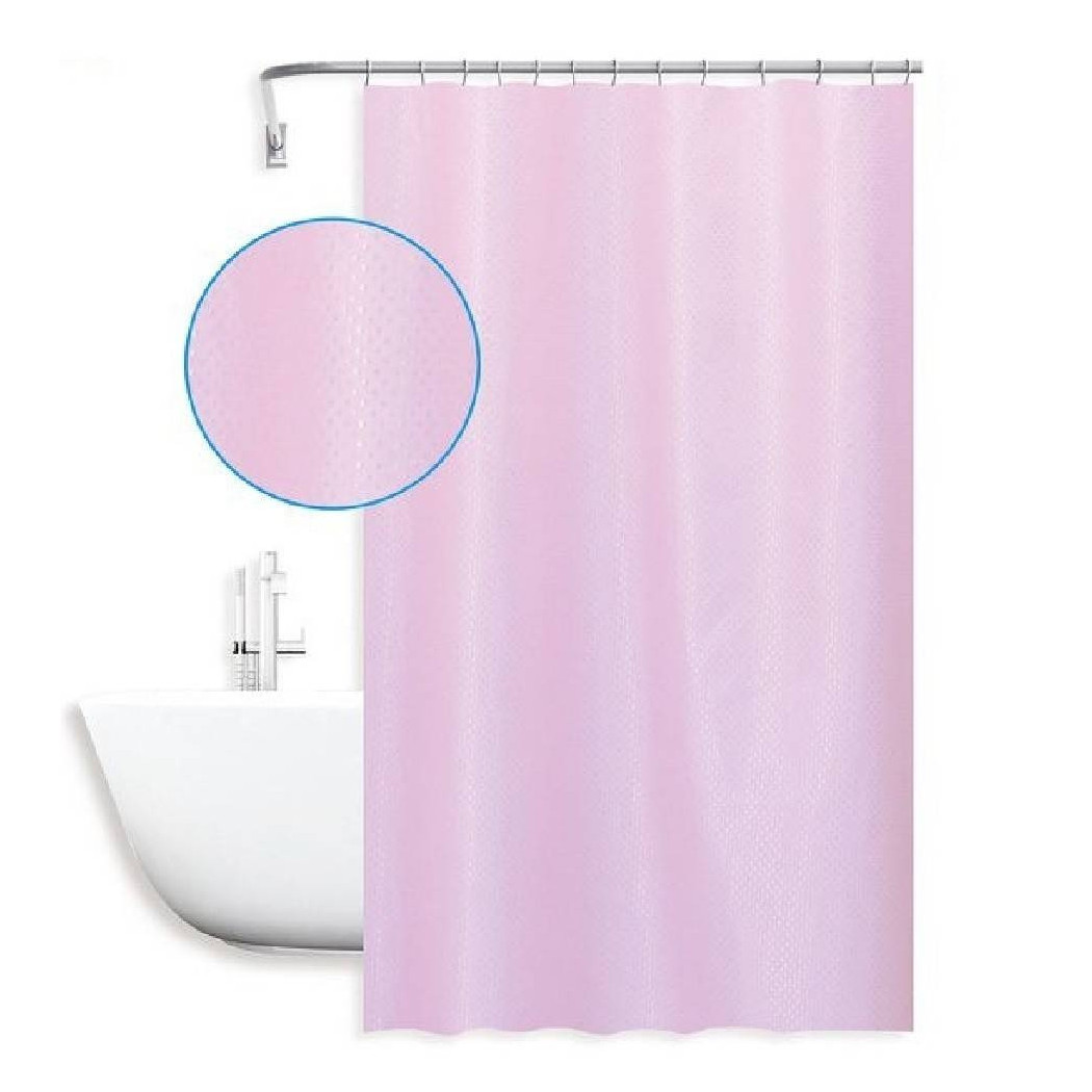 foto del prodotto trade shop tenda doccia antimuffa impermeabil 180x200cm con anelli rosa texture rombi 59823 