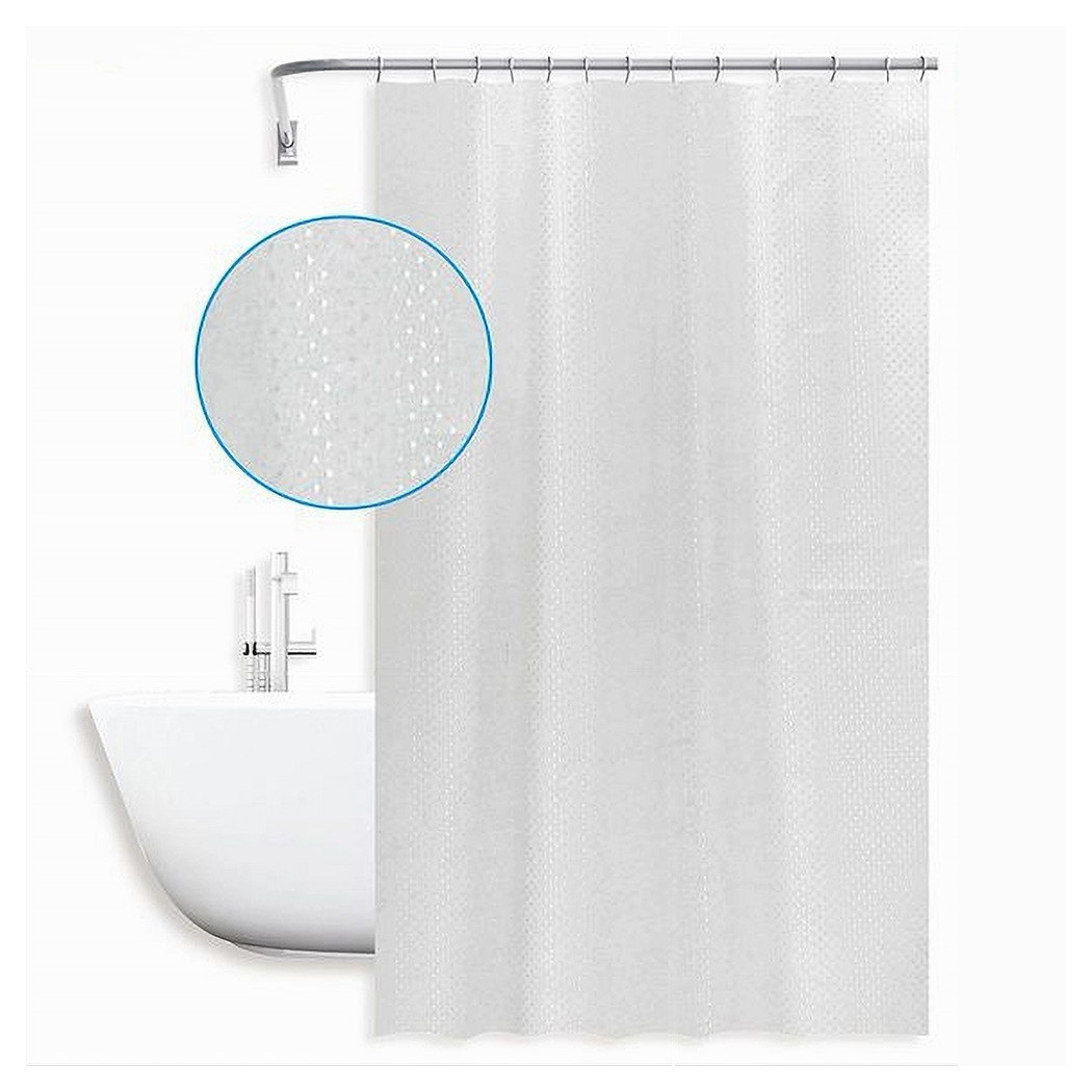 foto del prodotto trade shop tenda doccia antimuffa impermeabile 180x200 cm anelli grigia texture rombi 59821 