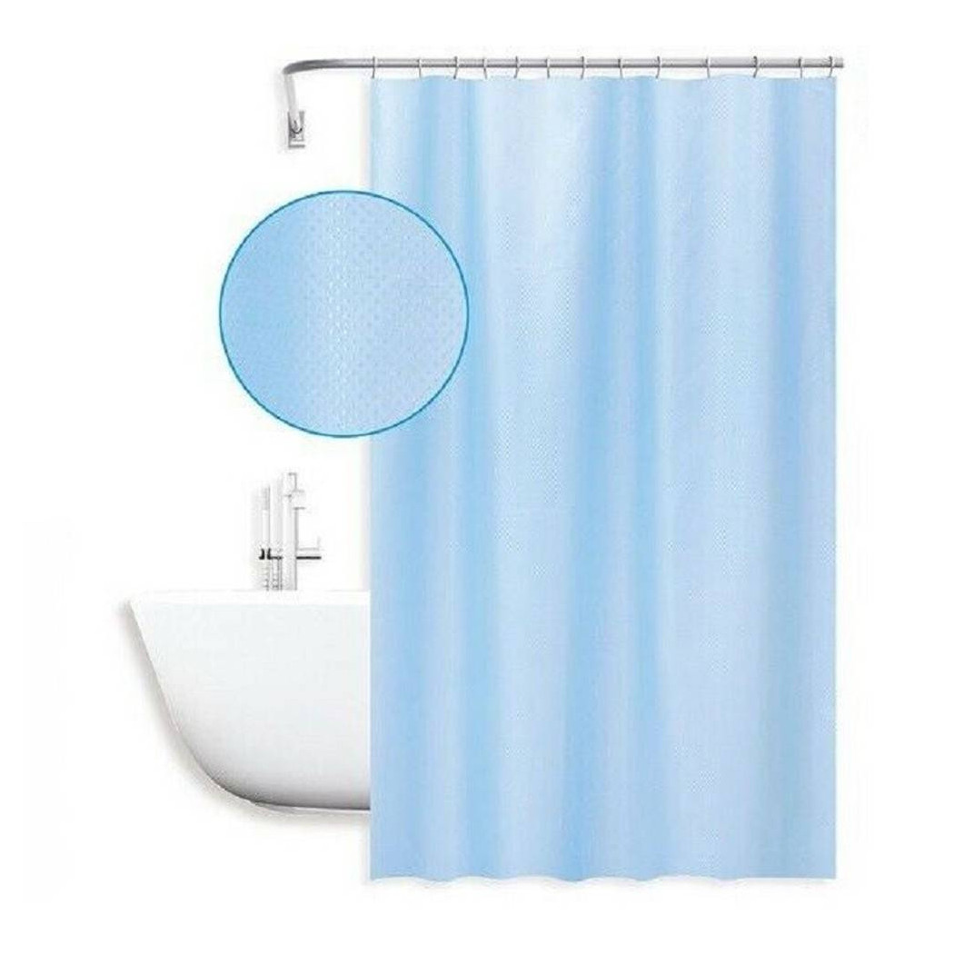 foto del prodotto trade shop tenda doccia antimuffa impermeabile 180x200cm anelli azzurra texture rombi 59819 