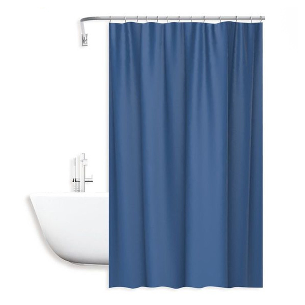 foto del prodotto trade shop tenda doccia antimuffa impermeabile 180x200cm con 12 ganci anelli bagno blu 69892 