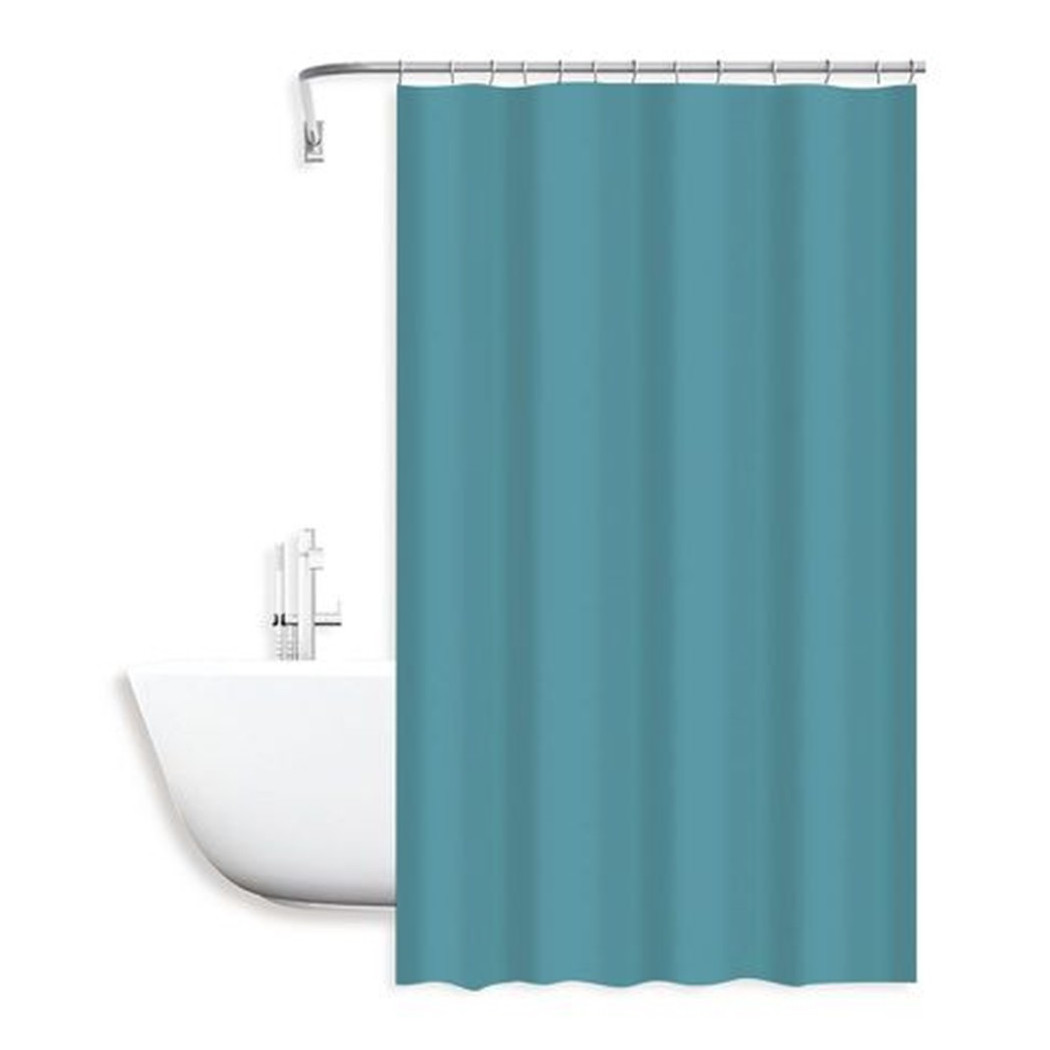 foto del prodotto trade shop tenda doccia antimuffa impermeabile 180x200cm ganci anelli bagno celeste 79716 