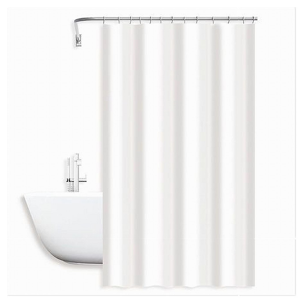foto del prodotto trade shop tenda doccia antimuffa impermeabile 240 x 200 cm ganci anelli bagno bianca 79709 