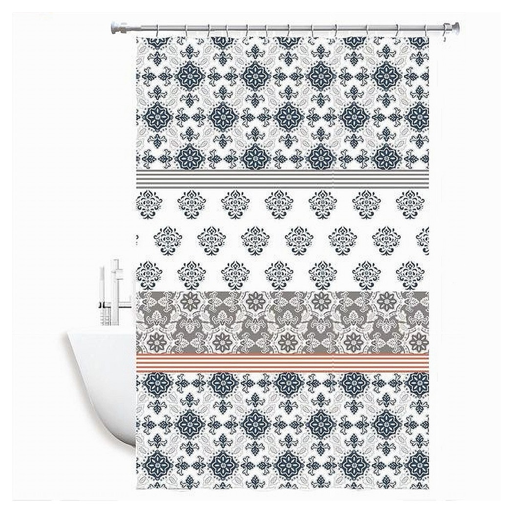 foto del prodotto trade shop tenda doccia antimuffa impermeabile 240 x 200cm con anelli bagno maioliche 59520 